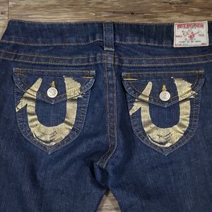 True Religion Billy Bootcut Mid Rise Jeans Size 31 Women Dark Wash Denim  Pants